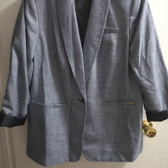 Calvin Klein Women's Blue Shawl-Collar Blazer - Picture 3 of 3